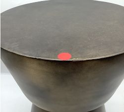 Open Box: Shae Round Metal Accent Table (13.5") - Antique Brass