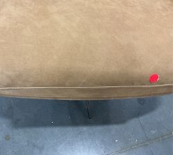 Open Box: Wells Tufted Leather Swivel Armchair (34") - Nubuck Camel, Bronze