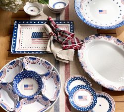 Americana Star Enamel Napkin Rings - Mixed Set of 4