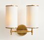 Andre Linen Cylinder Double Sconce (14")