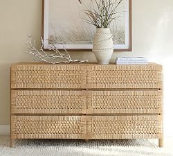 Bolinas 6-Drawer Woven Dresser (58")