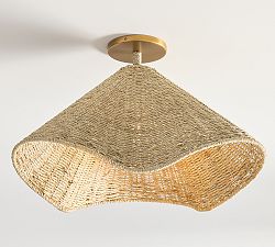 Raya Woven Round Flush Mount (21")