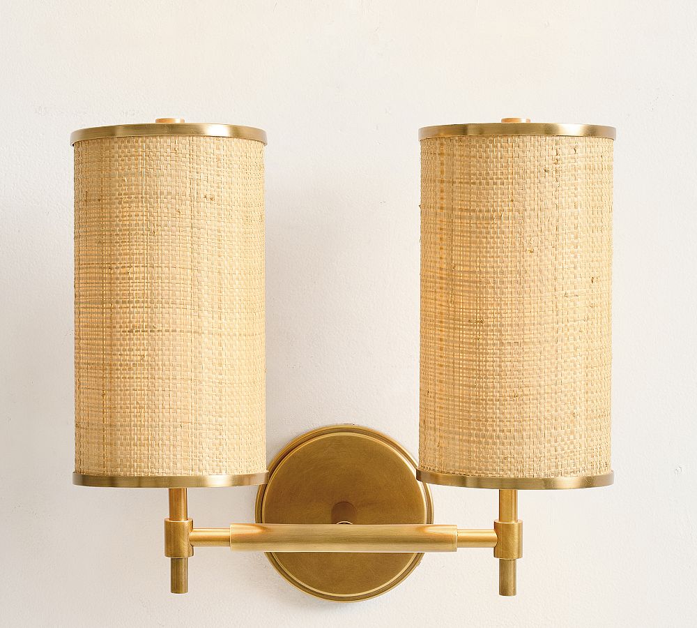 Andre Woven Cylinder Double Sconce (14") by Pottery Barn