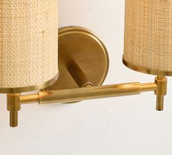 Andre Woven Cylinder Double Sconce (14")