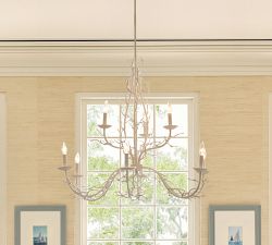 Athena Coastal Coral Shell Chandelier (42")