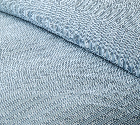 Couette Réversible Pottery Barn Teen Windward Stripe - Bleu Marine Foncé, Taille Twin