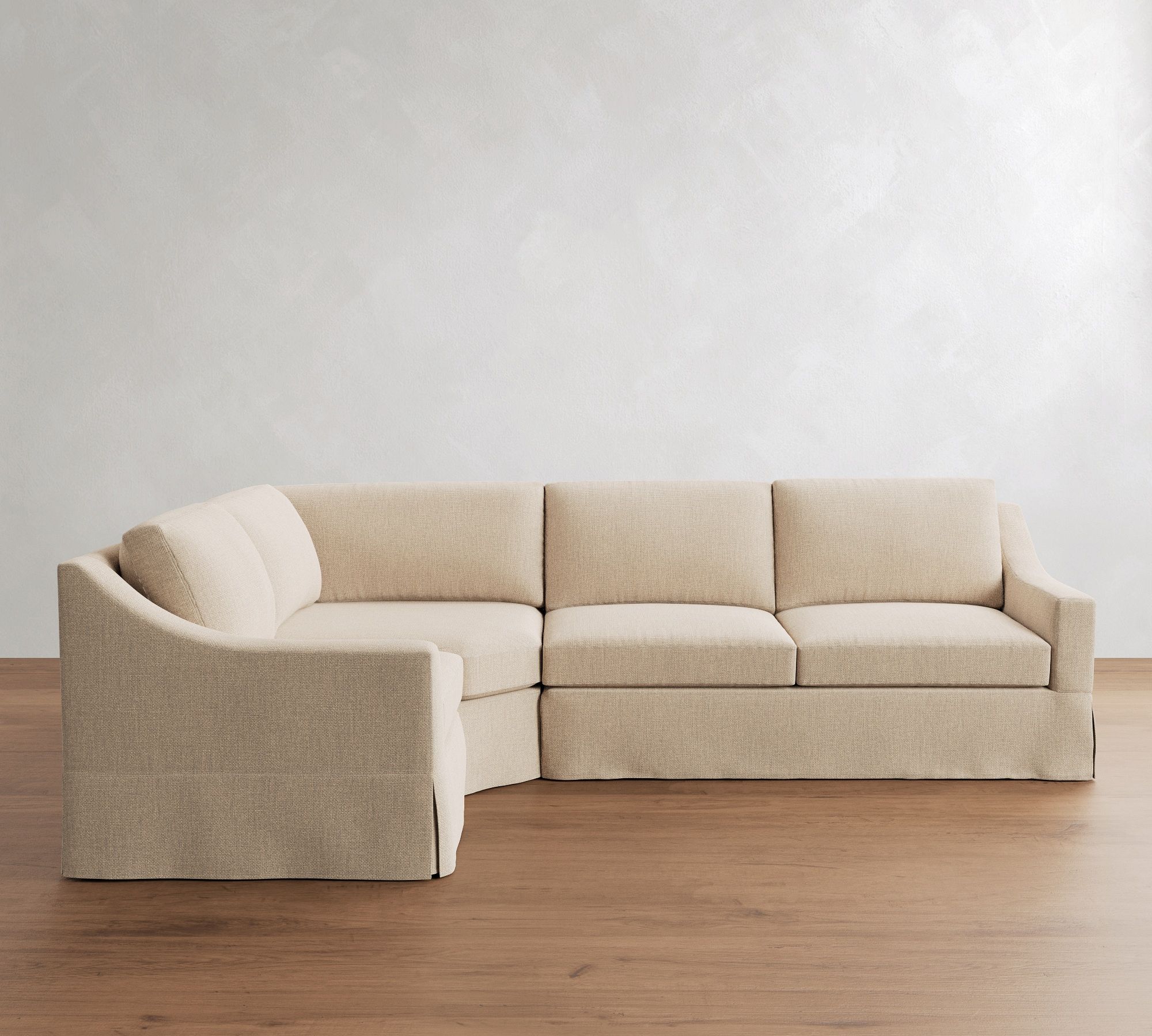 York Slope Arm Slipcovered 3-Piece Wedge Sleeper Sectional (117") - thumbnail 4