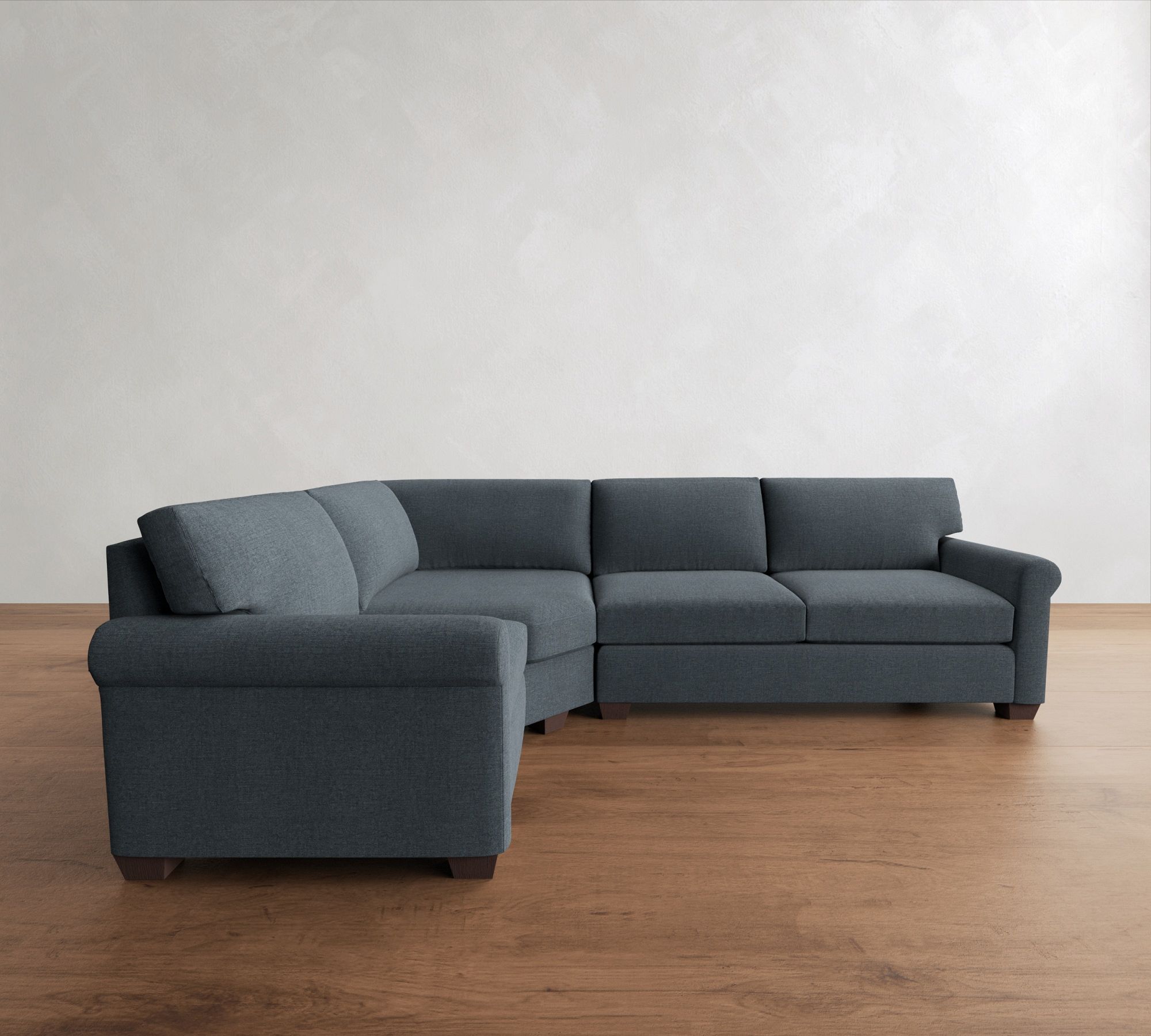 York Roll Arm 3-Piece Wedge Sleeper Sectional (119") - thumbnail 7
