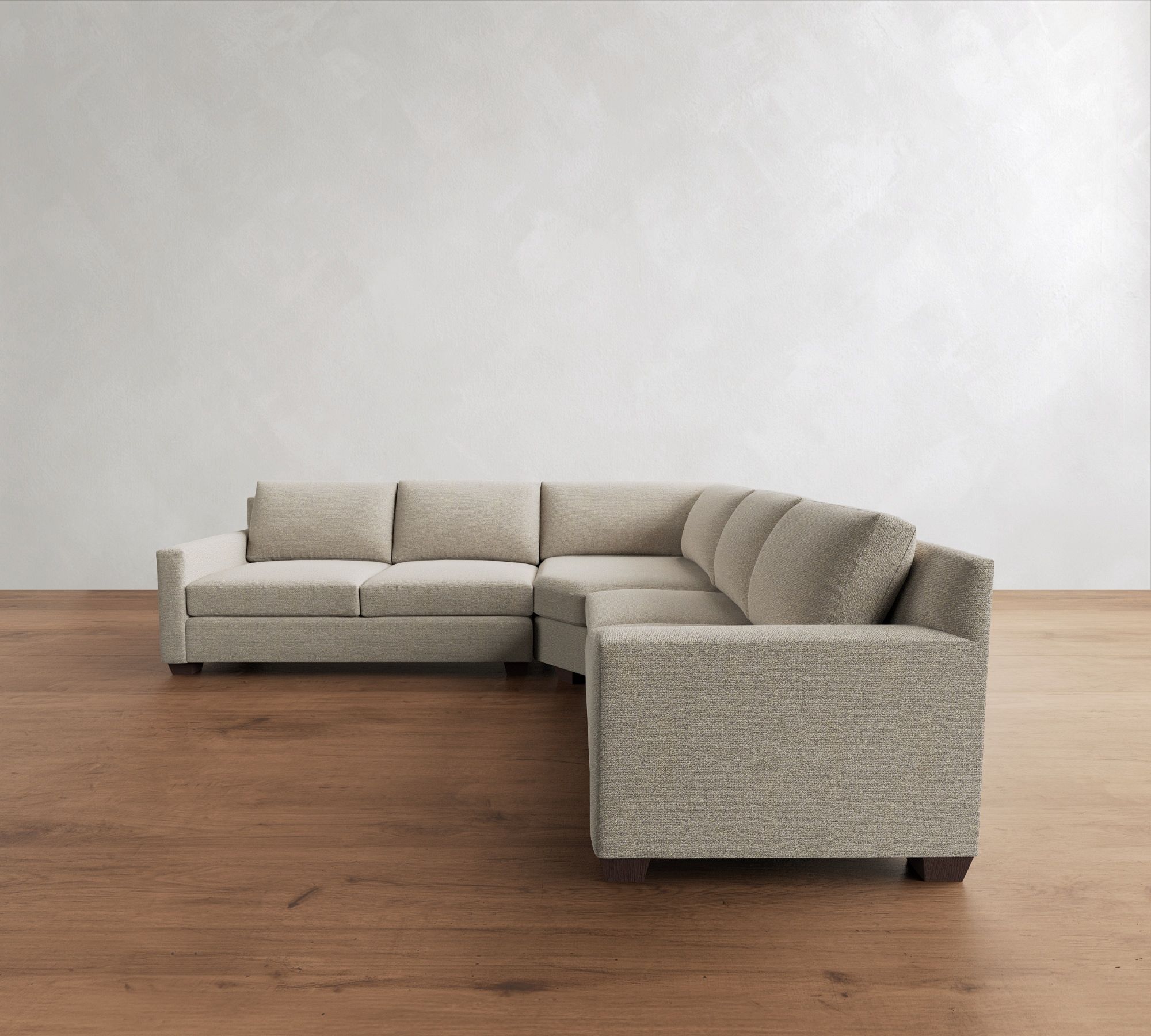 York Square Arm 3-Piece L-Shaped Wedge Sleeper Sectional (117")