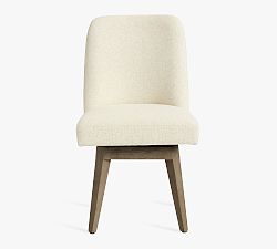 Open Box: Layton Upholstered Desk Chair, Performance Boucle Ivory, Gray Wash