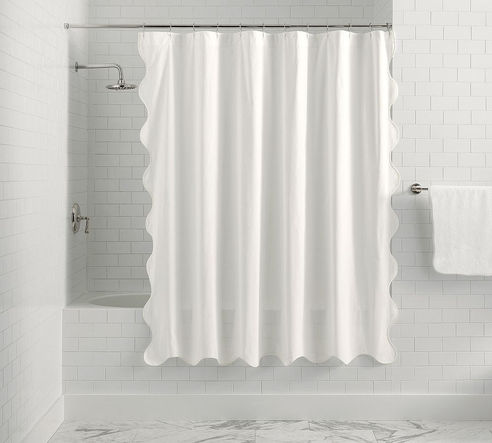 Scalloped Shower Curtain - 72", White