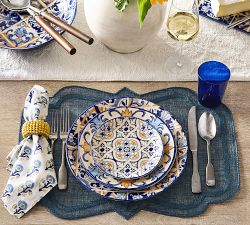 Lisbon Stoneware Appetizer Plates - Mixed Set of 4