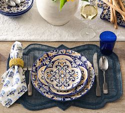 Lisbon Stoneware Appetizer Plates - Mixed Set of 4