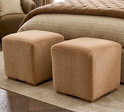 Open Box: Universal Upholstered Cube, Single - Faux Fur Camel, Seadrift