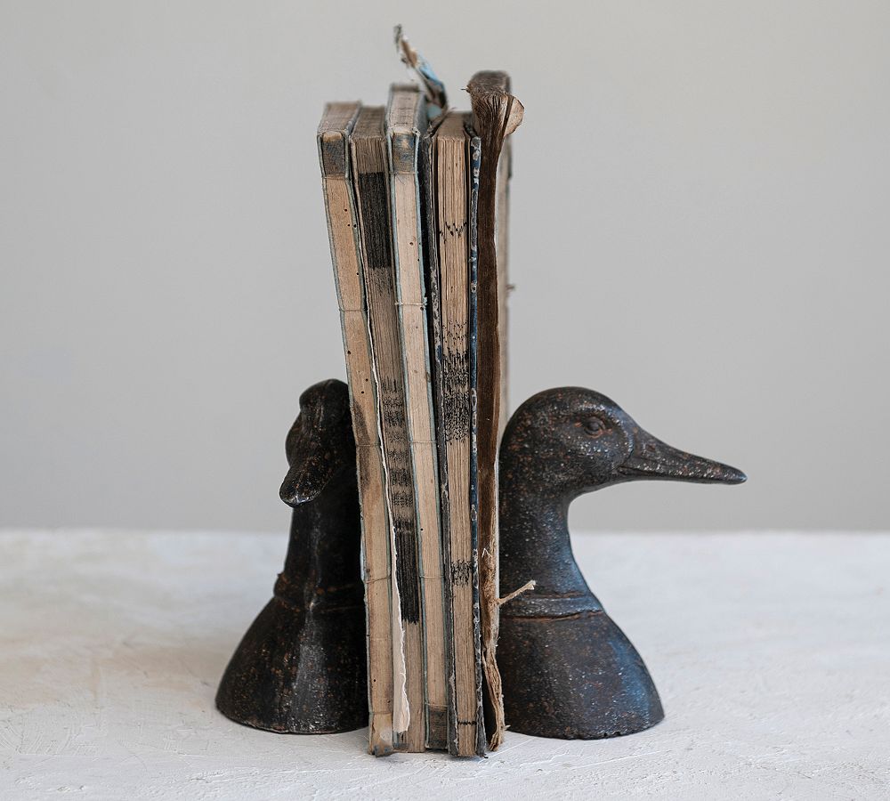 Cast Iron Duck Bookends - Set of 2