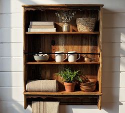 Rosewood Wall-Mounted Wood Shelf