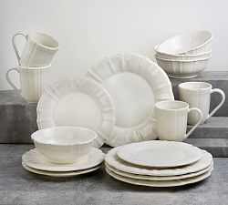 Open Box: Chloe Earthenware 16 Piece Dinnerware Set - White