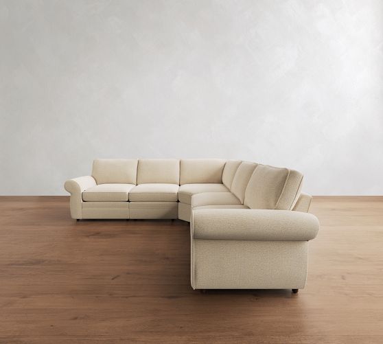 Pearce Roll Arm Power Reclining L-Shaped Sectional (119") by Pottery Barn