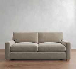Open Box: PB Comfort Modern Square Arm Grand Sofa (87"), 2X2, Down Blend - Sunbrella® Performance Chenille Cloud, Seadrift