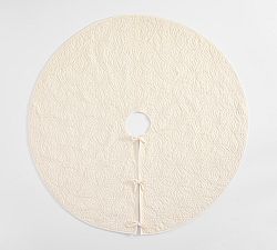 Open Box: Floral Quilted Velvet Tree Skirt (60"D) - Ivory