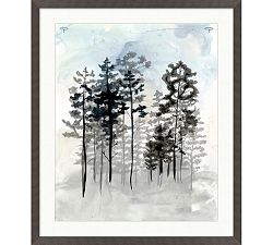 Open Box: Watercolor Forest Framed Print #2 (24" x 28") - Black Frame