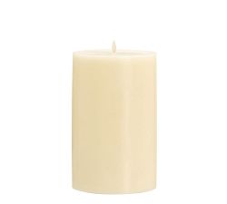 Open Box: Premium Flickering Flameless Wax Pillar Candle, 6" x 10" - Ivory