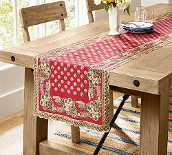 Adda Scalloped Cotton Table Runner
