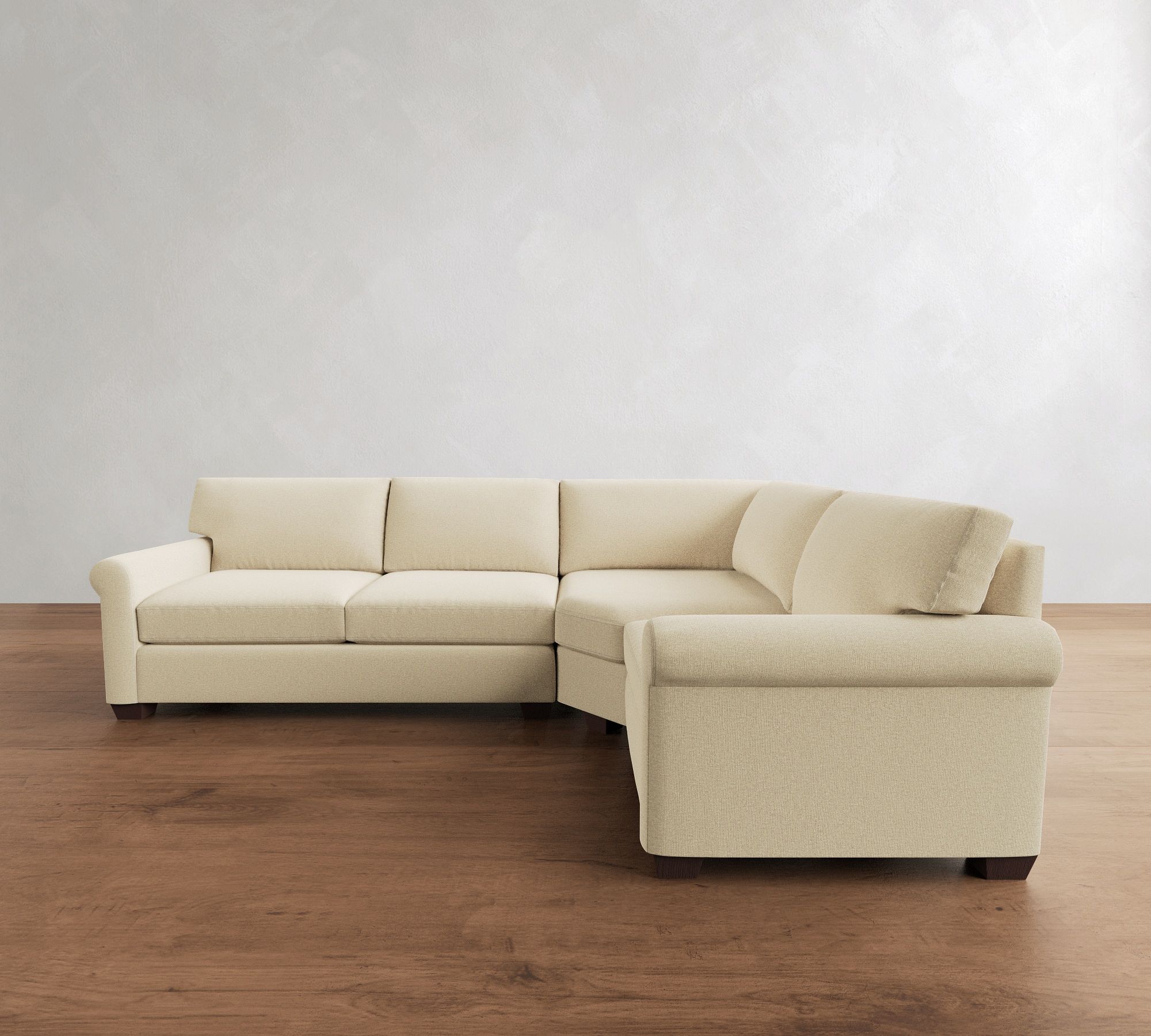 York Roll Arm 3-Piece Wedge Sleeper Sectional (119") - thumbnail 9
