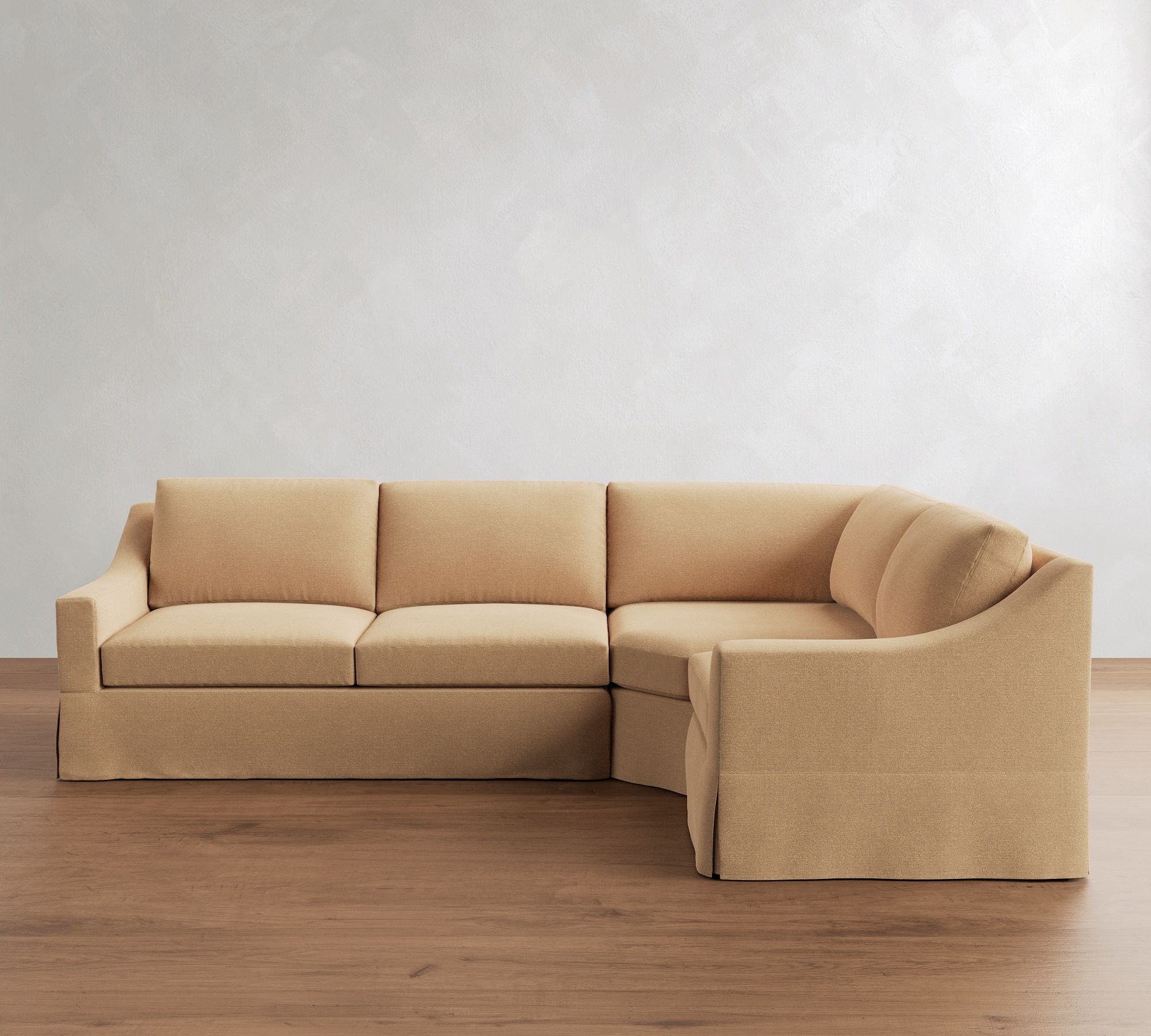 York Slope Arm Slipcovered 3-Piece Wedge Sleeper Sectional (117") - thumbnail 3