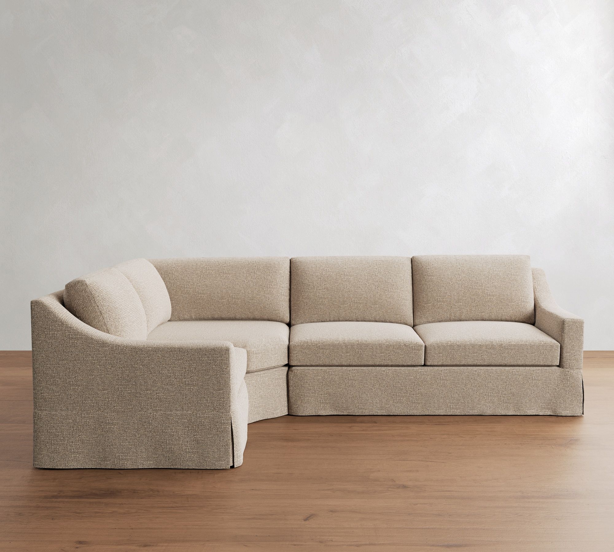 York Slope Arm Slipcovered 3-Piece Wedge Sleeper Sectional (117") - thumbnail 2
