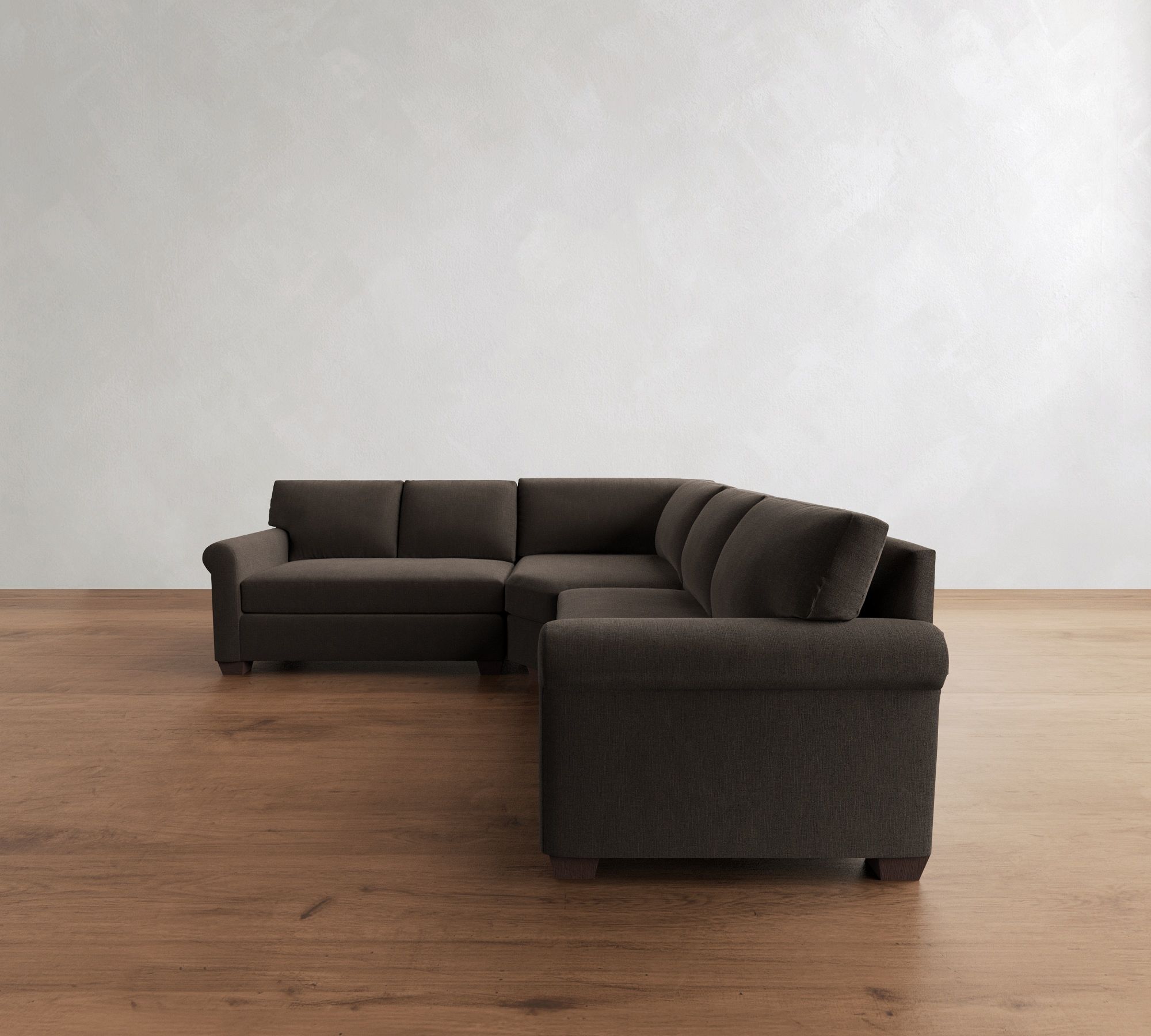 York Roll Arm 3-Piece L-Shaped Wedge Sectional (103")