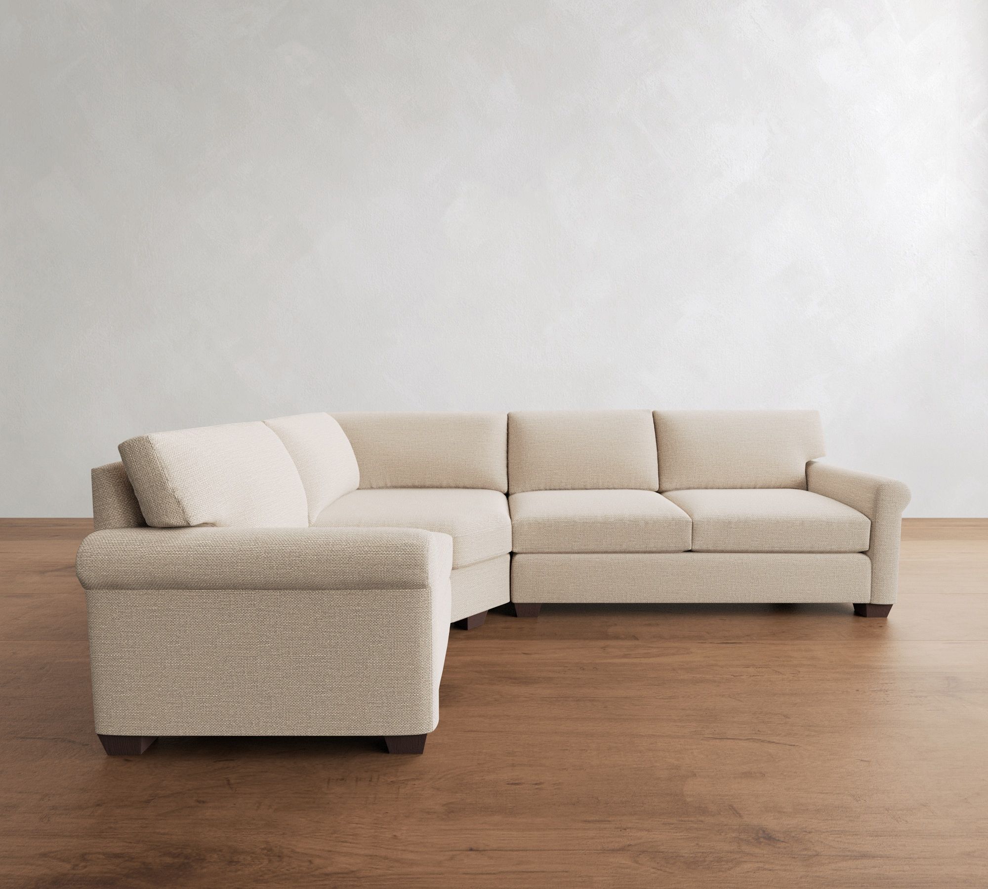 York Roll Arm 3-Piece Wedge Sleeper Sectional (119") - thumbnail 5