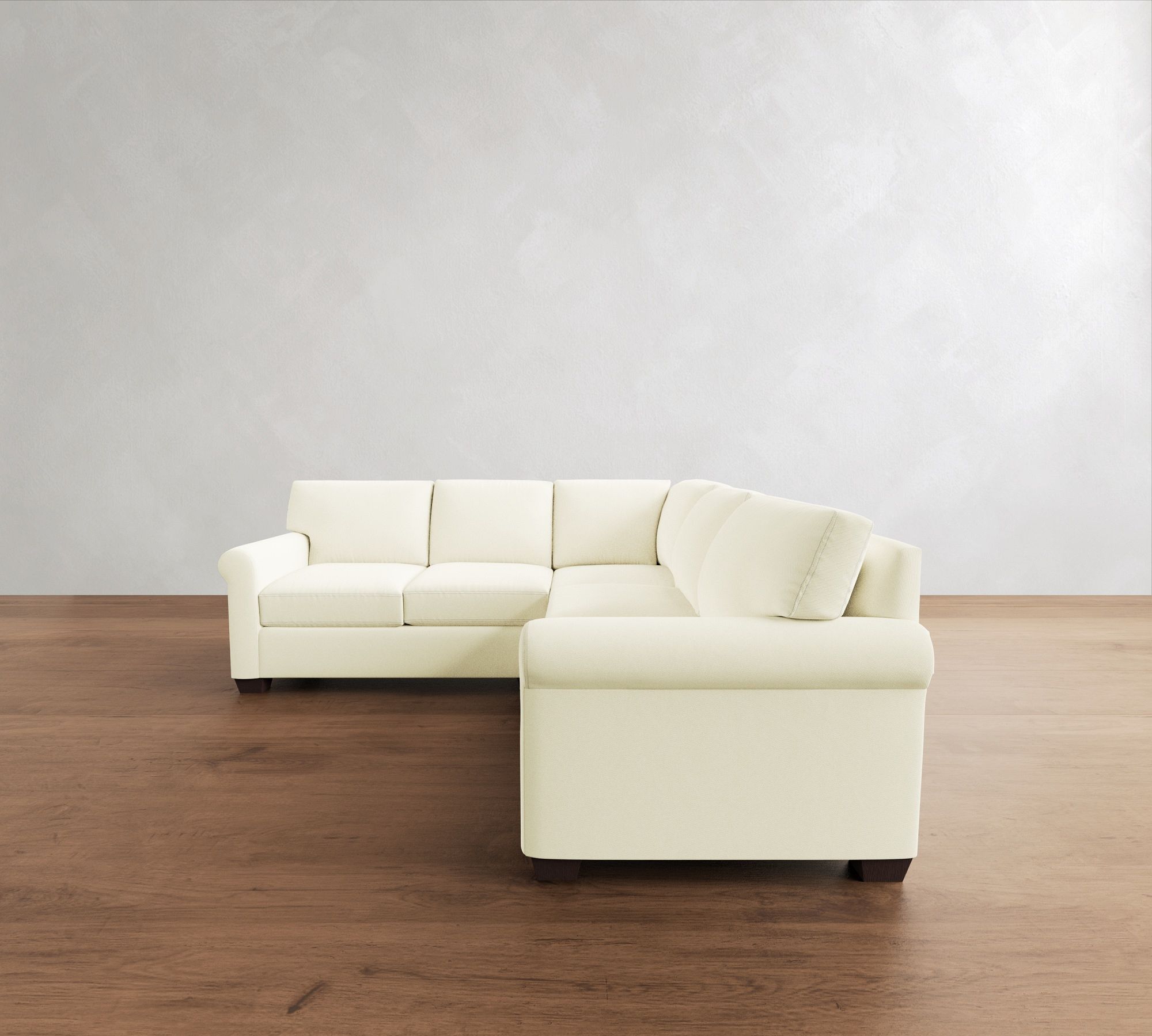 York Roll Arm 3-Piece L-Shaped Sectional (93")