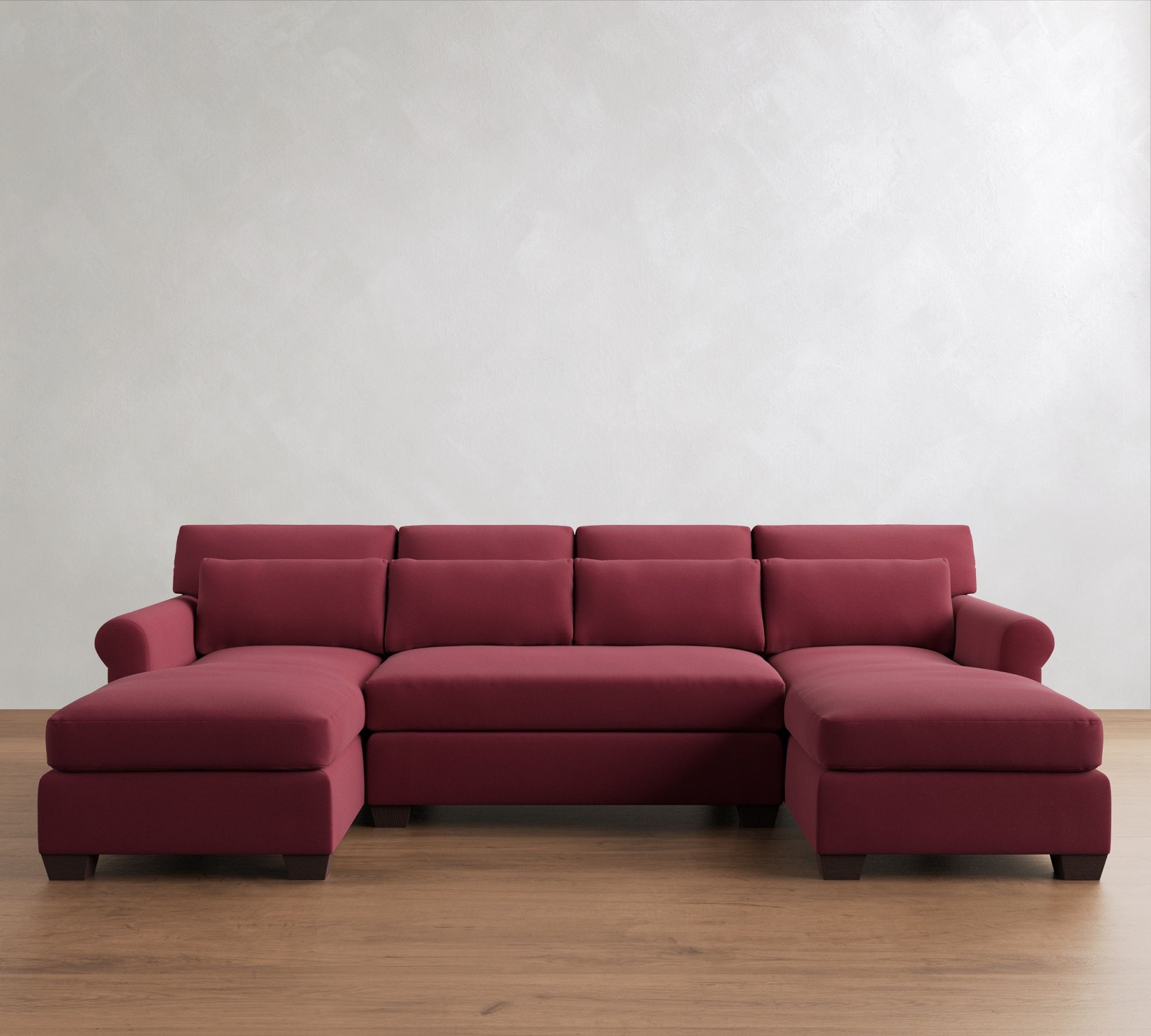 York Roll Arm Deep Seat Double Chaise Sectional (109"&ndash;129")