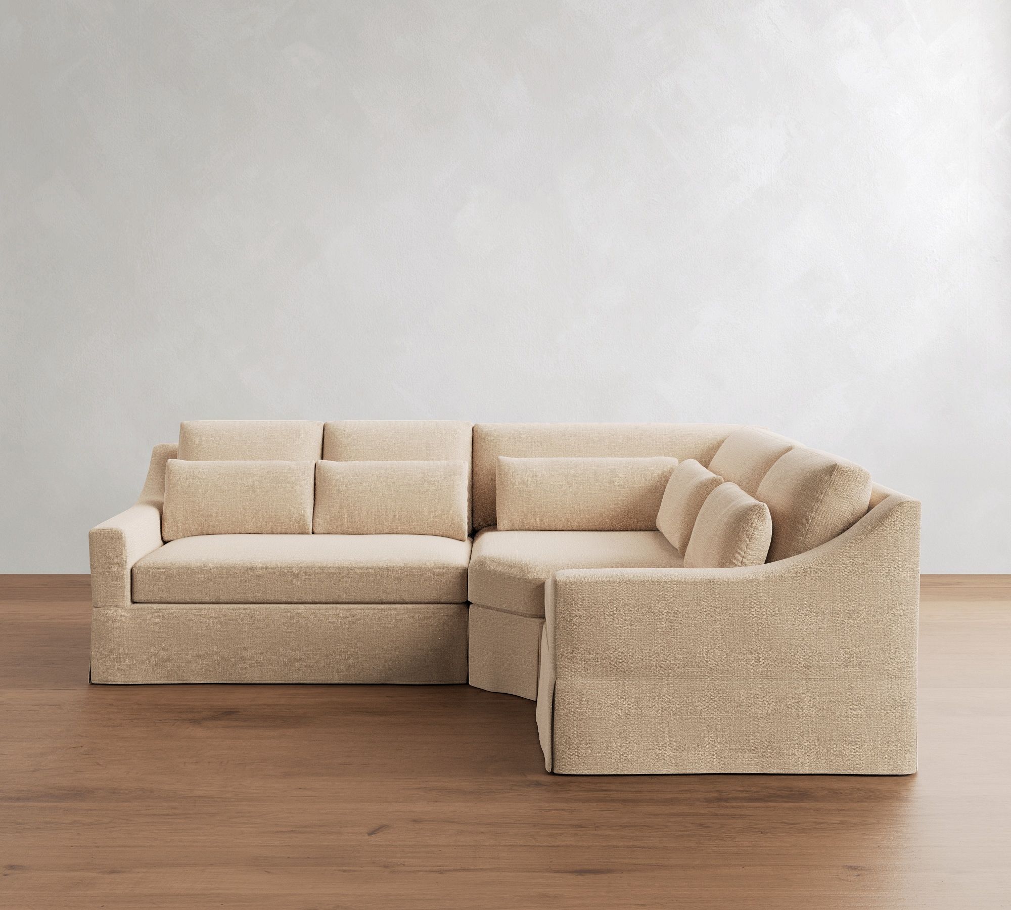 York Slope Arm Deep Seat Slipcovered 3-Piece Wedge Sectional (108")