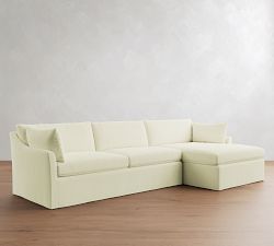 Reya Slipcovered Chaise Sectional (133")