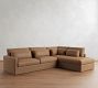 Westwood Slim Arm Deep Seat Leather Return Bumper Sectional (119"-131")