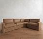 Westwood Slim Arm Leather 3-Piece Wedge Sectional (125")