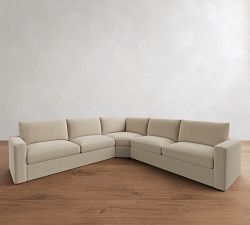Westwood Square Arm 3-Piece L-Shaped Wedge Sectional (128"&ndash;138")