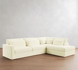 Westwood Square Arm Deep Seat Slipcovered Return Bumper Sectional (122"-134")
