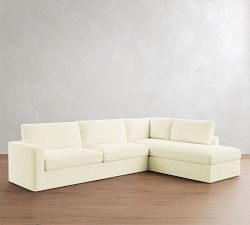 Westwood Square Arm Slipcovered Return Bumper Sectional (117"-129")