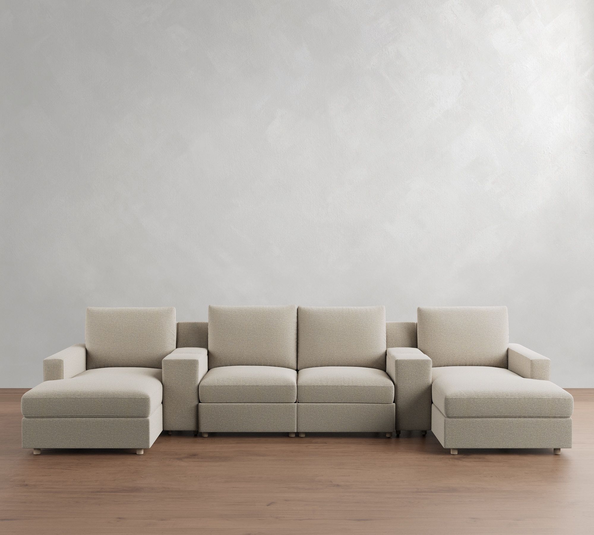 Westwood Square Arm Power Reclining Double Chaise Sectional (141"-165")