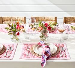 Madras Plaid Organic Cotton Napkins - Set of 4