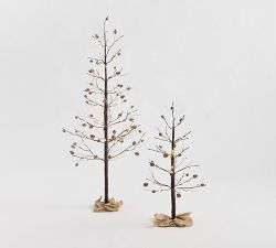 Lit Twinkling Twig Pinecone Tree