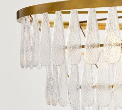 Mable Textured Glass Round Chandelier (37")