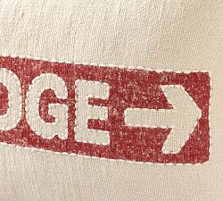 Ski Lodge Embroidered Lumbar Pillow