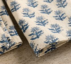 Zoya Block Print Cotton/Linen Napkins - Set of 4