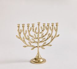 Brass Botanical Branch Menorah