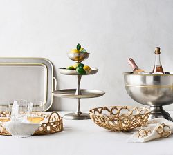 Monique Lhuillier Antibes Handwoven Wicker Napkin Rings - Set of 4