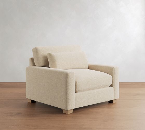 PB Comfort Modern Square Arm Deep Seat Chair and a Half by Pottery Barn